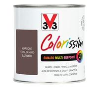V33 Smalto Multisupporto Colorissim Marrone Testa di Moro 0,5L