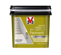 V33 Smalto Rinnovare Perfection Pavimenti Bianco Piuma Satinato 0,75 L