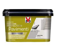 V33 Smalto Rinnovare Perfection Pavimenti Bianco Piuma Satinato 2 L