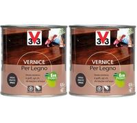 V33 Vernice per Legno Grigio Grafite 0.5 L (Confezione da 2)