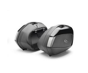 V35 - Set valigie laterali Monokey® SIDE Tech con cover nera tinta unita / ca...
