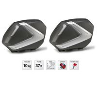 V37NT GIVI COPPIA di VALIGIE LATERALI 37LT NERE con INSERTI ARGENTO MONOKEY side