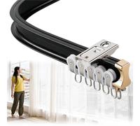 V3VOGUE Curvabile Binario per Tenda in Alluminio, Binario Curvo per Tende Installazione A Soffitto E Parete, Divisore per Stanze, 100-660 Cm Curvabile Bastoni per Tende Finestre A L/U