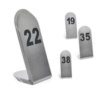 V3VOGUE Numero di Tavolo Ristorante in Acciaio Inox, 1-25/50/100 Carte da Numero di Tavolo, Impilabili, Robusti E Leggeri, Tavolo Segno per Matrimonio, Targhette Numerazione Tavoli