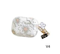 (V4.white) Headphone case with charm for AirPods 1 2 and AirPods 3 wireless Bluetooth