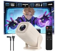 V5 Mini Proiettore Portatile Android 14 Proiettore Smart TV,WiFi 6 + BT 5.2,1280 * 720P Mini Projector per Telefono/TV Stick/Laptop/Altoparlante,Rotazione di 180°,Home Cinema