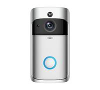 V5 WiFi Video Doorbell Home Door Bell Camera Battery Power Voice Intercom with Chime Night Vision Wireless Home Security Camera (Color : Option 4, Size : EU Plug)