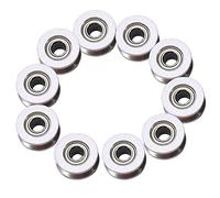 V624ZZ Cuscinetto a sfere, Puleggia a gola in acciaio al carbonio V Cuscinetto per movimento lineare Rail Track a movimento lineare 4 * 13 * 6mm 10 pz/set