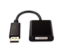 V7 Adaptador negro de vídeo con conector DisplayPort macho a DVI-I hembra activo