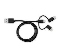 V7 Cavo Lightning/Micro-USB/USB-C 3 in 1 1M - Nero