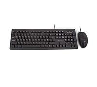 V7 CKU700IT Wired Keyboard-Mouse Set per mouse con tastiera, collegamento via cavo USB, lavabile, per PC, desktop, notebook, laptop (nero)
