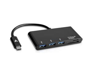 V7 HUB 2 in 1 USB C Black J153338
