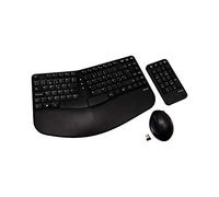V7 Tastiera, mouse e combinazione con tastierino wireless ergonomici