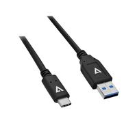 V7 V7U3.1AC-1M-BLK-1E USB3.1A to USB-C Cable 1m Black