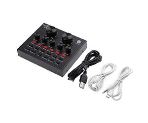 V8 Audio USB Esterno Scheda Audio Auricolare Broadcast Mixer Board con Voice Changer Ed Effetti Sonori per Pc Phone Computer