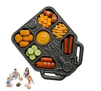 V8 - da portata a motore, vassoio multiscomparto, resistente, design leggero, lavabile in lavastoviglie, per casa, campeggio, picnic, buffet, eventi all'aperto, 24 x 24 x 2 cm