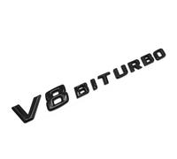 V8 Emblema in plastica con retro adesivo in schiuma (V8 Biturbo nero lucido)