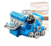 V8 Engine Model Resin Building Block, Educational Science Toy for Kids, Realistic Mechanical Display for Desk, Room Decor, Bookshelf, Learning Game Gift, 5.91x4.33x4.13 Inches