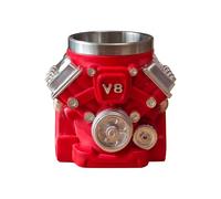 V8 Engine Mug - Vintage Beverage Container, Retro V8 Coffee Drinkware Mug | Double Wall Milk Cup For Car Enthusiasts Mechanics Engineers Fathers Men Boyfriends Birthday Holiday Christmas Garage Juice