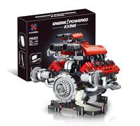 V8 Kit Motore Blocchi di Costruzione, Modello di motore V8 che funziona giocattolo, con Motore e Controllo APP, giocattolo regalo da collezione per ragazzi e ragazze Ventilatori supercar (F488)