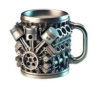 V8 Motori, tazza in acciaio inox, V6 e V8, 300 ml, creativo in acciaio inox, regalo per gli amanti delle corse, appassionati di auto (V6)