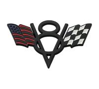 V8 US und Racing Target Flagge Sticker 3D Badge Autoadesivo Targhetta per auto universale styling bagagliaio portellone posteriore