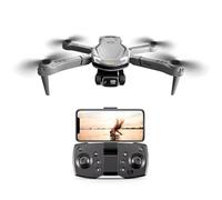 V888 Brushless Drone 8K Professional HD Triple Camera Ostacolo, Evitamento No GPS, Posizionamento Ottico del Flusso RC, Quadcopter Giocattoli,Grigio