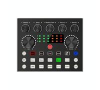 V8S Audio Mixer Live Voice Changer Scheda audio esterna, colore: nero