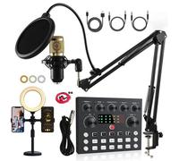 V8S Audio Mixer Live Voice Changer Scheda audio esterna, colore: oro Cantilever+