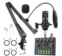 V8S+BM800 Podcast Equipment Bundle, Condensatore Mic Recording Studio, Streaming Podcast Mic Starter Kit con Voice Changer, Live Sound Card Interfaccia Audio per Computer Vlog Living per YouTube