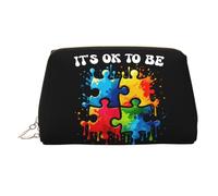 Va bene essere diversi Consapevolezza dell'autismo Puzzle Borsa per il trucco in pelle Astuccio cosmetico leggero Borsa da viaggio portatile con cerniera