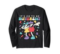 Va bene essere diversi Dabbing Puzzle Autismo Consapevolezza Maglia a Manica