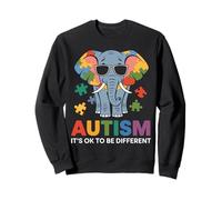 Va bene essere diversi Elefante divertente per la consapevolezza dell'autismo Felpa