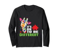 Va Bene Essere Diversi Giraffe Autismo Consapevolezza Genitore Bambini Maglia a Manica