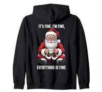 Va Bene I'm Fine Coffee Babbo Natale Felpa con Cappuccio
