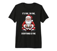 Va Bene I'm Fine Coffee Babbo Natale Maglietta Premium