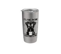 Va bene I'm Fine Coffee Dog Bicchiere termico in acciaio inox doppia parete