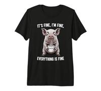 Va Bene I'm Fine Coffee Pig Maglietta Premium