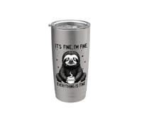 Va bene I'm Fine Coffee Sloth Bicchiere termico in acciaio inox doppia parete