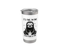 Va bene I'm Fine Coffee Sloth Bicchiere termico in acciaio inox doppia parete