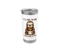 Va bene I'm Fine Coffee Sloth Bicchiere termico in acciaio inox doppia parete