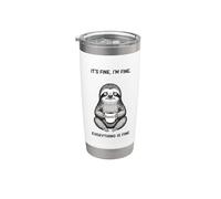 Va bene I'm Fine Coffee Sloth Bicchiere termico in acciaio inox doppia parete