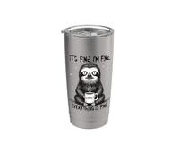 Va bene I'm Fine Coffee Sloth Bicchiere termico in acciaio inox doppia parete