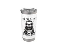 Va bene I'm Fine Coffee Sloth Bicchiere termico in acciaio inox doppia parete