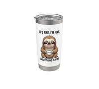 Va bene I'm Fine Coffee Sloth Bicchiere termico in acciaio inox doppia parete