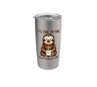 Va bene I'm Fine Coffee Sloth Bicchiere termico in acciaio inox doppia parete