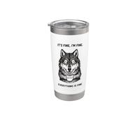 Va bene I'm Fine Coffee Wolf Bicchiere termico in acciaio inox doppia parete