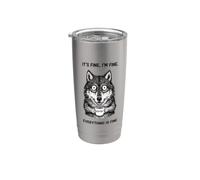 Va bene I'm Fine Coffee Wolf Bicchiere termico in acciaio inox doppia parete