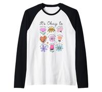 Va Bene la positività della fioritura del Cuore del Fiore Maglia con Maniche Raglan