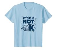 Va Bene Non Essere Ok Salute mentale Uomini Potenziamento Messaggio Maglietta, Bambini, Celeste, 12 Anni